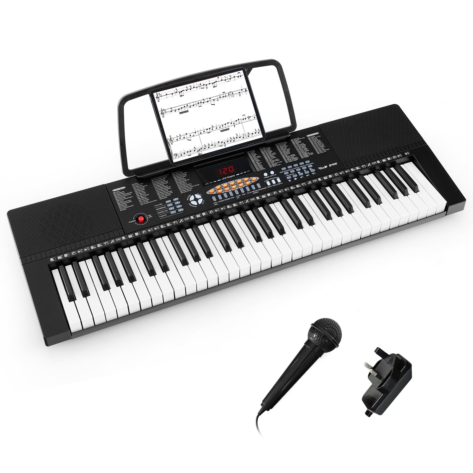 GYMAX 61 Key Keyboard Piano, Portable Digital Piano with Music
